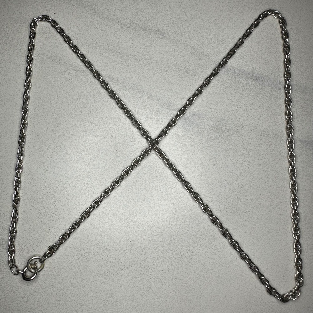 Sterling Silver Rope Chain Necklace 18 Inch 6.24 Grams Spring Clasp‎